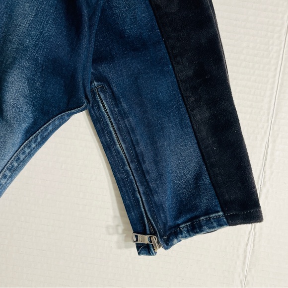 Armani Exchange Jeans 28 Jeggings Denim Suede Ankle Zip Coquette Date Night Chic - Picture 6 of 6